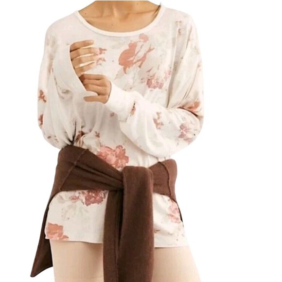 Free People We The Free Arielle Soft Oversized Watercolor Jersey Size L - Picture 5 of 7